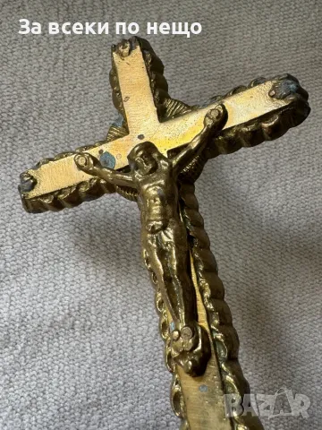 Стар бронзов кръст 16х9см, снимка 8 - Антикварни и старинни предмети - 50114854