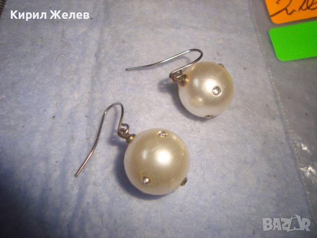 ИНТЕРЕСНИ с ЦИРКОНИ ВИНТИДЖ - АРТ ПЕРЛЕН ТИП ОБЕЧКИ 9294, снимка 4 - Обеци - 36512300