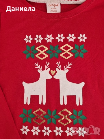 Дамска коледна блуза ХЛ, снимка 2 - Блузи с дълъг ръкав и пуловери - 52736334
