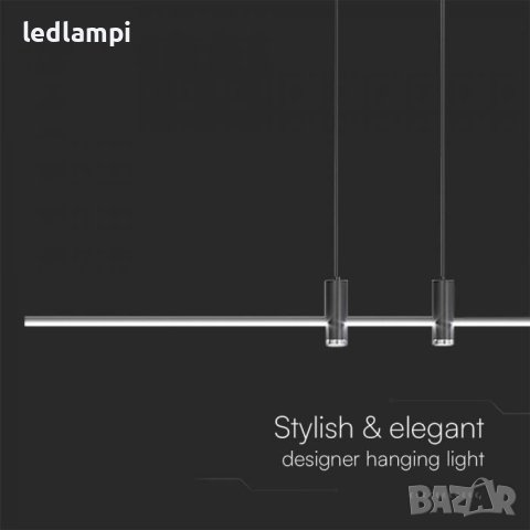 LED Полилей 19W Черен 2160Lm IP20, снимка 2 - Полилеи - 42745866