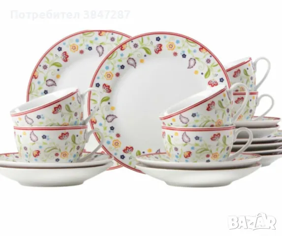 Порцеланов луксозен сервиз,Ritzenhoff & Breker Doppio Shanti 18 части , снимка 3 - Сервизи - 48863256