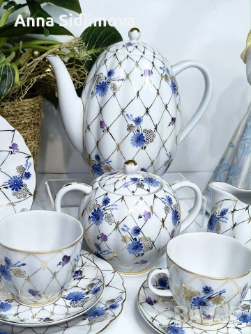 Руски порцелан ЛФЗ сервиз за кафе , снимка 4 - Чаши - 53165808