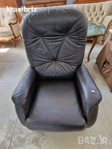 Релаксиращ Фотьойл Естествена кожа-внос от Германия!, снимка 3 - Дивани и мека мебел - 49401040