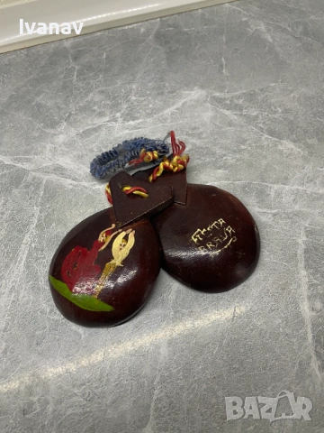 Ръчно рисувани дървени кастанети Fiesta Brava