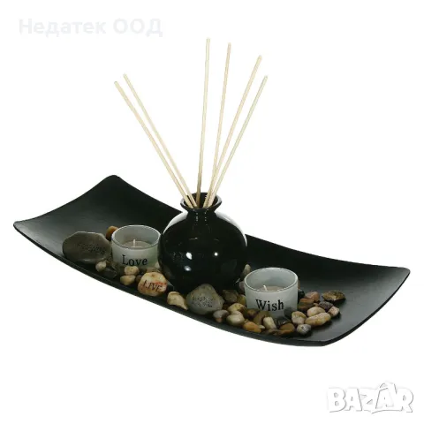 Поставка за свещи, Tray Mirror Bronze Rail, 19x4 см