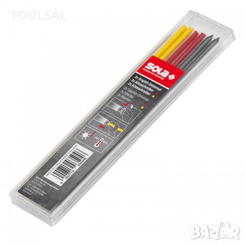 Графит за дърводелски молив комплект, 140 мм, жълт, червен и черен, 6 бр. /TLM EM F/, снимка 1 - Други инструменти - 31793879