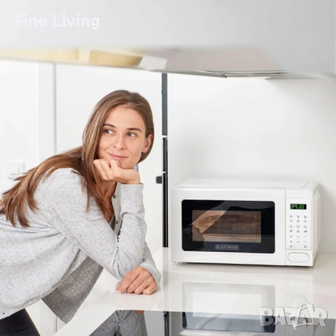 Микровълнова с грил Black+Decker BXMZ701E – 20L, 700W, дигитално управление, автоматични програми и , снимка 3 - Микровълнови - 52096077