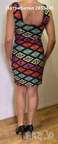 Рокля с цветен принт, снимка 3 - Рокли - 52018336