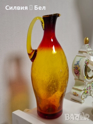 Винтидж стомна Арт стъкло , снимка 6 - Антикварни и старинни предмети - 52061590