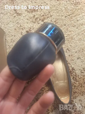 Сини елегантни обувки естествена кожа 40 номер, снимка 3 - Дамски ежедневни обувки - 48434695