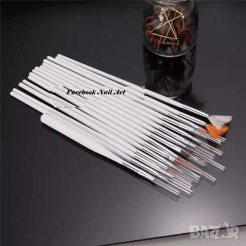 15бр. Четки за декорация на маникюр