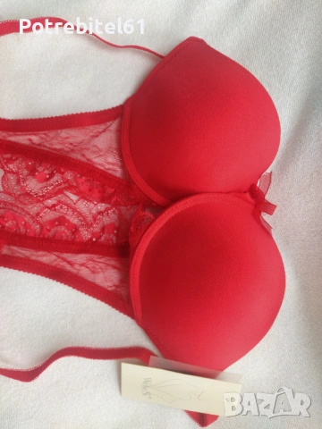 Нов червен сутиен с етикет, снимка 5 - Бельо - 53013341