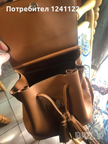 Раница дамска кафява кожа, снимка 4 - Раници - 53931814