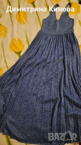 Zara - xs - 24 - рокля трико със златна нишка 