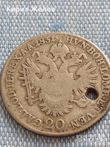 Сребърна монета 20 кройцера 1831г. Франц първи Виена Австрийска империя 12231, снимка 6 - Нумизматика и бонистика - 42915155