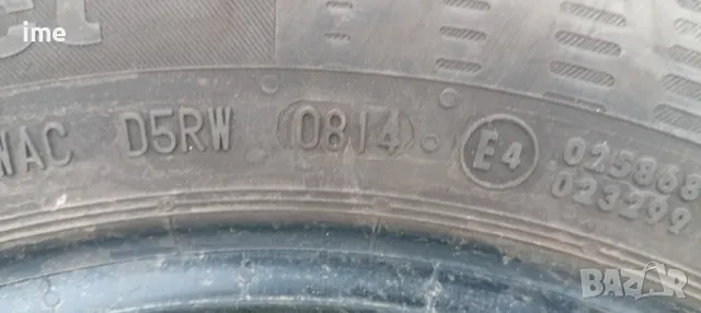 4бр летни гуми 165/65R14. Continental ContiEcoContact5. DOT 0814. 6 и 6.5 мм дълбочина на шарката., снимка 2 - Гуми и джанти - 49896368