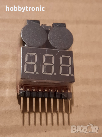 Li-Ion, LiPo battery voltage tester, buzzer - тестер на батерии 1S-8S
