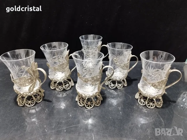 Стари руски стакани подстакани филигран