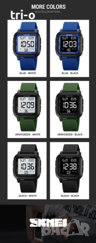 SKMEI Спортен мъжки цифров ръчен часовник 5 бара Водоустойчив Военна подсветка, снимка 9 - Мъжки - 42415610
