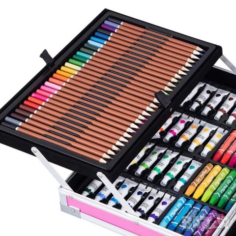 Комплект за рисуване и оцветяване в метален куфар /145 части/, снимка 5 - Рисуване и оцветяване - 40320414