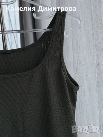 Къс топ без ръкави – маслено зелено, снимка 2 - Потници - 53286385