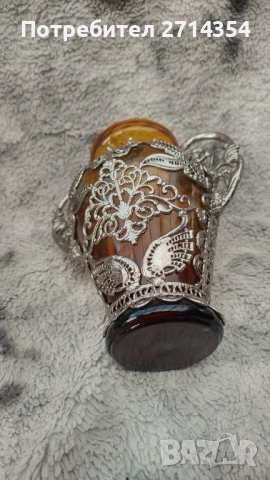 Стара ваза с филигран , снимка 4 - Антикварни и старинни предмети - 52350628