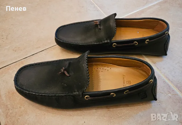 Massimo Dutti мъжки черни кожени мокасини нови, снимка 3 - Мокасини - 49454253