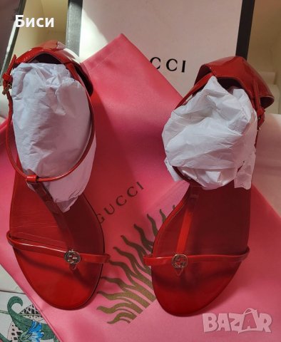 Gucci/Гучи-оригинални сандали,н.37 1/2 естествена кожа и лак, снимка 2 - Сандали - 36684245