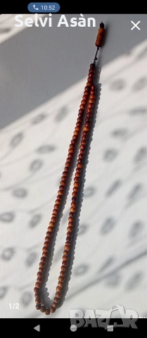 Броеница с дървени антибактериални мъниста , снимка 2 - Антикварни и старинни предмети - 53998577