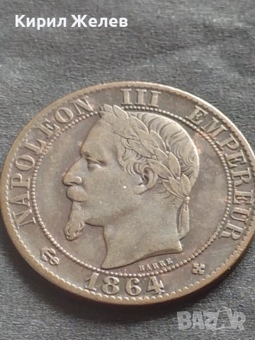 Рядка монета 5 сантима 1864г. Франция Наполеон трети за КОЛЕКЦИЯ 30419, снимка 7 - Нумизматика и бонистика - 42685784