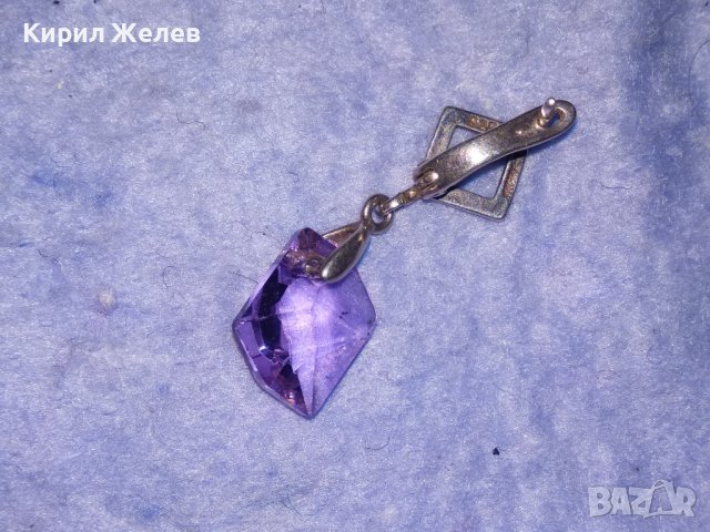 ПРЕКРАСНА АНГЛИЙСКА СРЕБЪРНА СКЪПОЦЕННА АР НУВО ОБЕЦА СРЕБРО 925 с ЮВЕЛИРНО ФАСЕТИРАН АМЕТИСТ 21030, снимка 14 - Обеци - 40488460