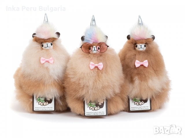 Алпака /Лама/ направена от вълна от истинска алпака - 23 см - различни цветове, снимка 14 - Плюшени играчки - 37012051