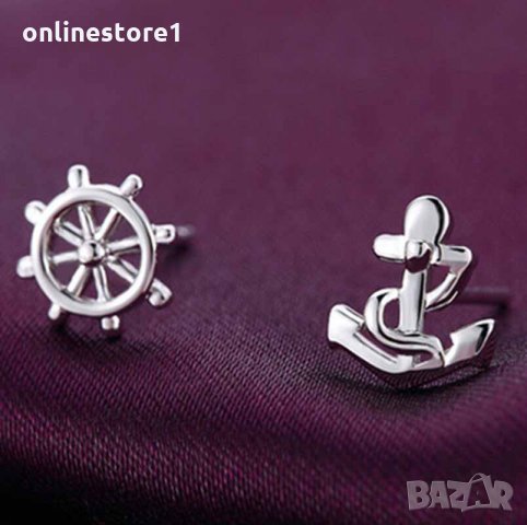 Сребърни обеци 925 - Моряшки Код: BX523, снимка 3 - Обеци - 33800166