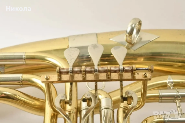 Винтидж месингова туба с роторни клапани - ГДР-  С оригинален куфар, снимка 7 - Антикварни и старинни предмети - 52306134