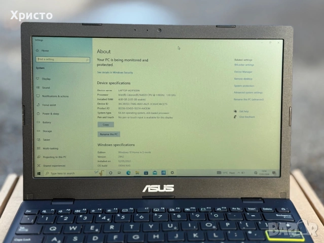 Компактен лаптоп ASUS E210MA, 4GB RAM, 64GB, 11.6” , снимка 6 - Лаптопи за работа - 53887701