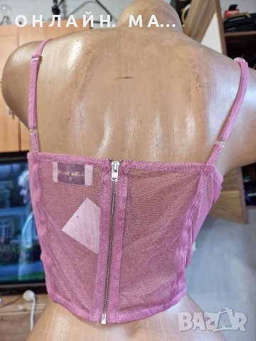 Бюстие тюл с цип задна част м л , снимка 3 - Корсети, бюстиета, топове - 38400225