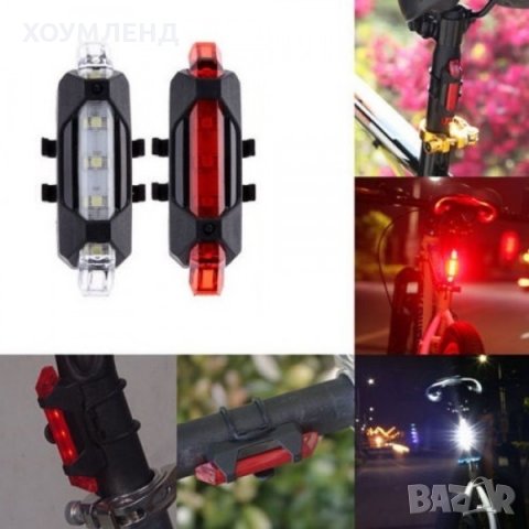  Ярка LED светлина за колело с презаредима батерия, снимка 2 - Части за велосипеди - 30948675