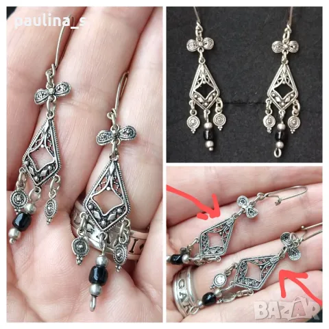 Винтидж сребърни обеци - двойни масивни топки / проба 925 , снимка 12 - Обеци - 47188167