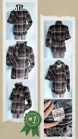 Два броя / Марково палто в каре "Hydraulic the blue jean standard" и "Yessica  , снимка 2 - Палта, манта - 48941993