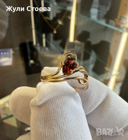 Руски златен комплект със синтетични рубини, снимка 4 - Бижутерийни комплекти - 54320013