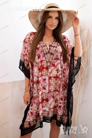 Дамска плажна туника с ориенталски мотив, 5цвята , снимка 2 - Туники - 50324499