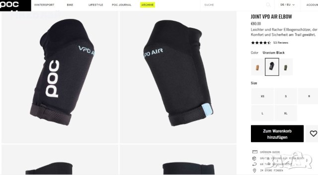 POC JOINT VPD AIR ELBOW Леки и нископрофилни налакътници, снимка 6 - Аксесоари за велосипеди - 44392672