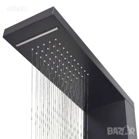 vidaXL Система душ панел от алуминий, черна, снимка 4 - Душове - 56146030