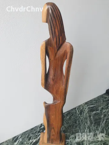48см ръчна дърворезба статуетка/еротика/дизайнерска абстрактна дървена скулптура/фигура на гола жена, снимка 7 - Статуетки - 50310021