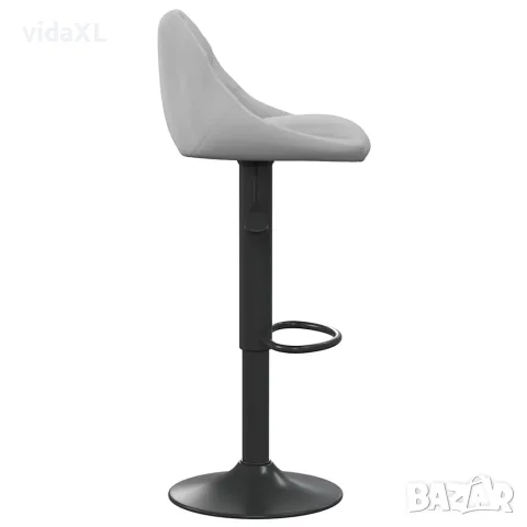 vidaXL Бар табуретки, 2 бр, светлосиви, кадифе, снимка 5 - Столове - 56147105