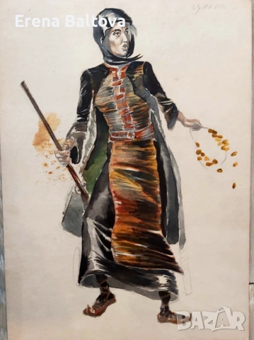 🍀Скици  театрални костюми   акварел, снимка 7 - Картини - 53912300