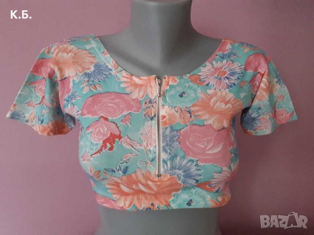 Нова! Къса блузка/ кроп, снимка 1