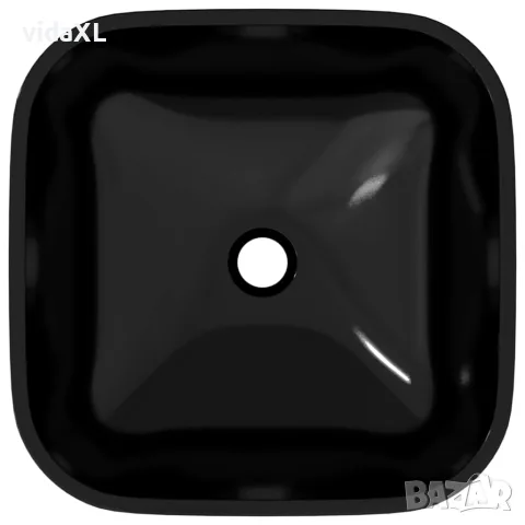 vidaXL Стъклена мивка 42x42x14 см черна, снимка 4 - Мивки - 56147101