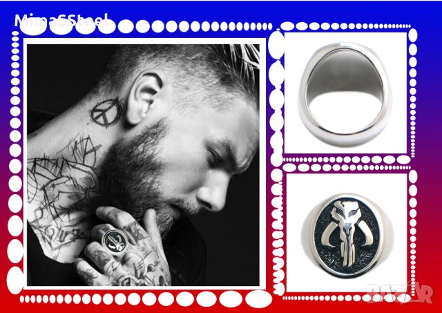 Мъжки стоманен пръстен Stainless Steel 316L Мамут, снимка 3 - Пръстени - 28959090