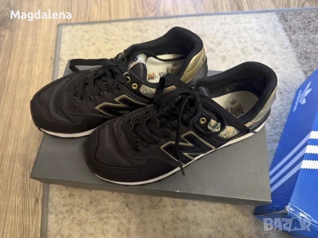 Маратонки New Balance 574 черни с декорация